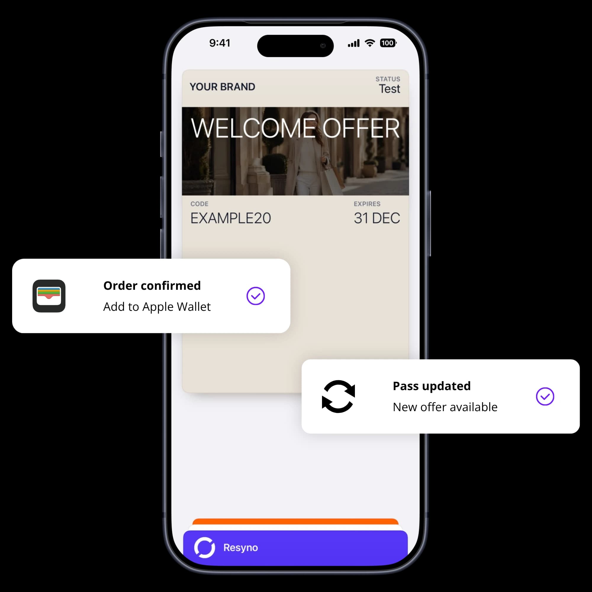 Main Apple Wallet pass hero visual